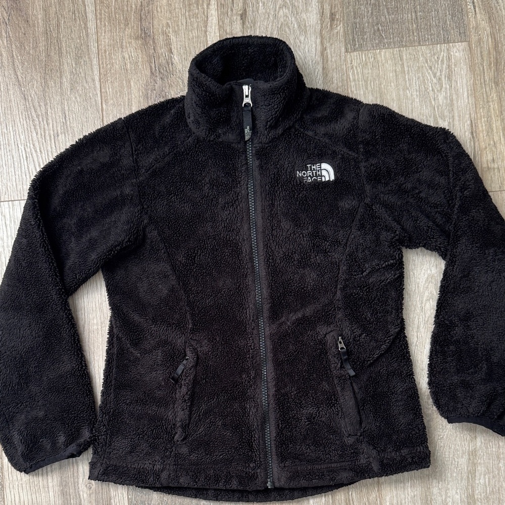 The North Face Girl Black Warm Fleece Jacket Size S (7/8)